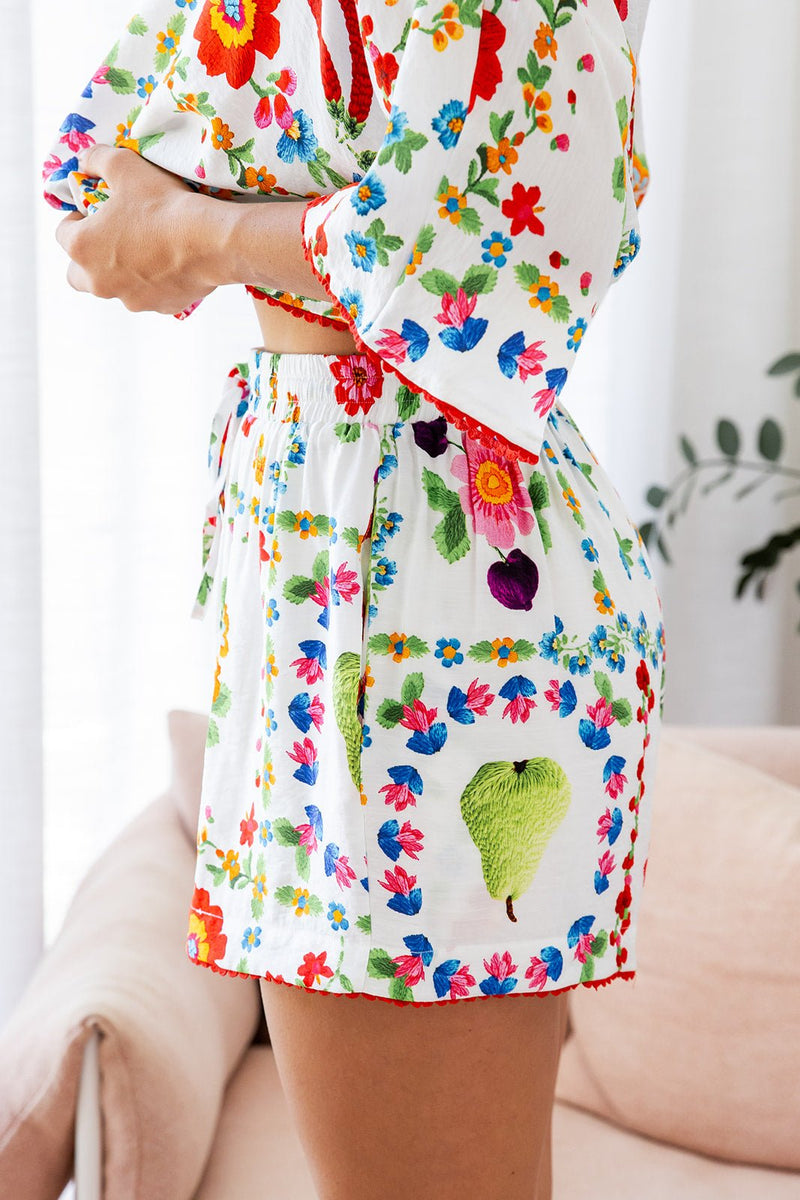 The Yasmin Shorts - Floral Symphony