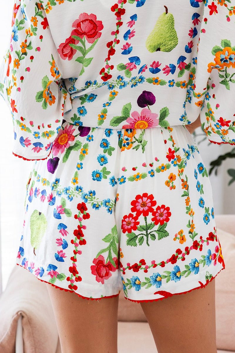 The Yasmin Shorts - Floral Symphony