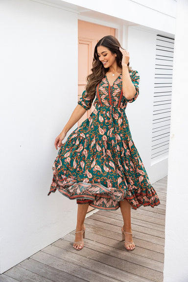 The Zadie Dress - Regal Green - Sparrow & Finch Boutique