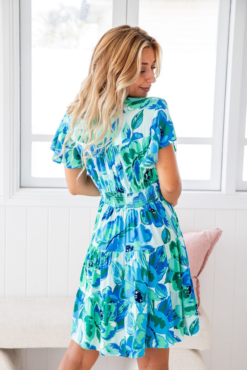 The Zia Dress - Bondi Blue