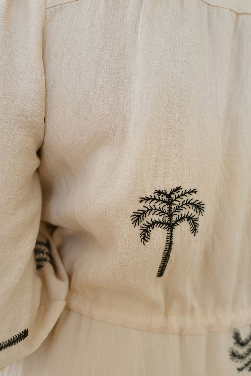 The Zola Dress - Beige Palm Majesta