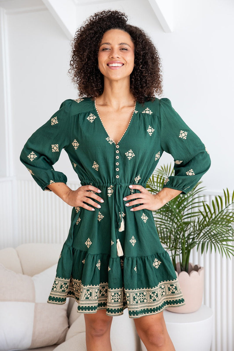 The Zola Dress - Emerald Majesta