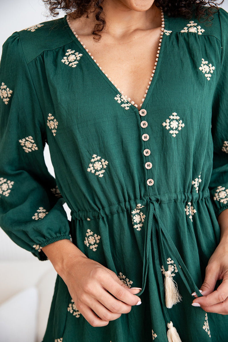 The Zola Dress - Emerald Majesta