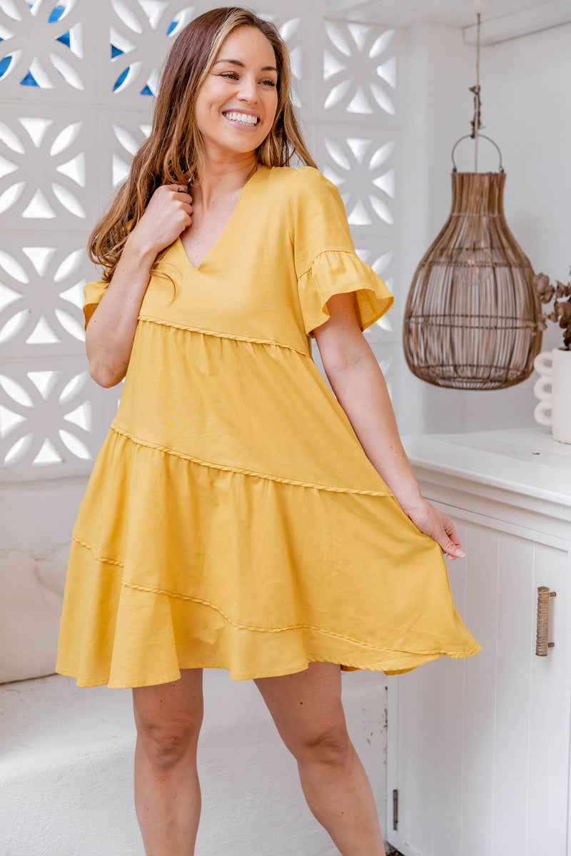The Piper Dress - Saffron Yellow