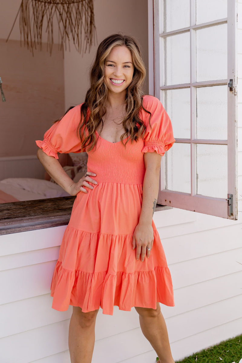 The Dixie Dress - Summer Coral