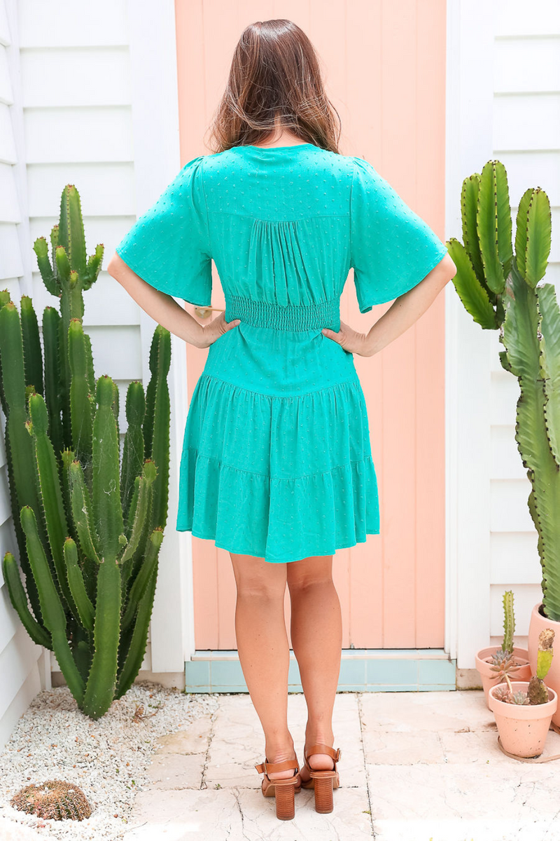 The Macy Dress - Aqua Green