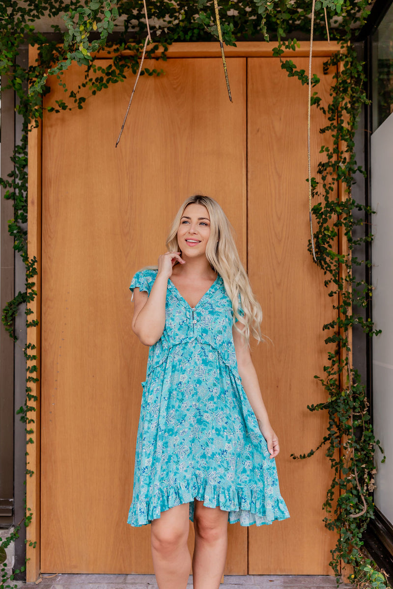 The Rosetta Dress - Spring Turquoise