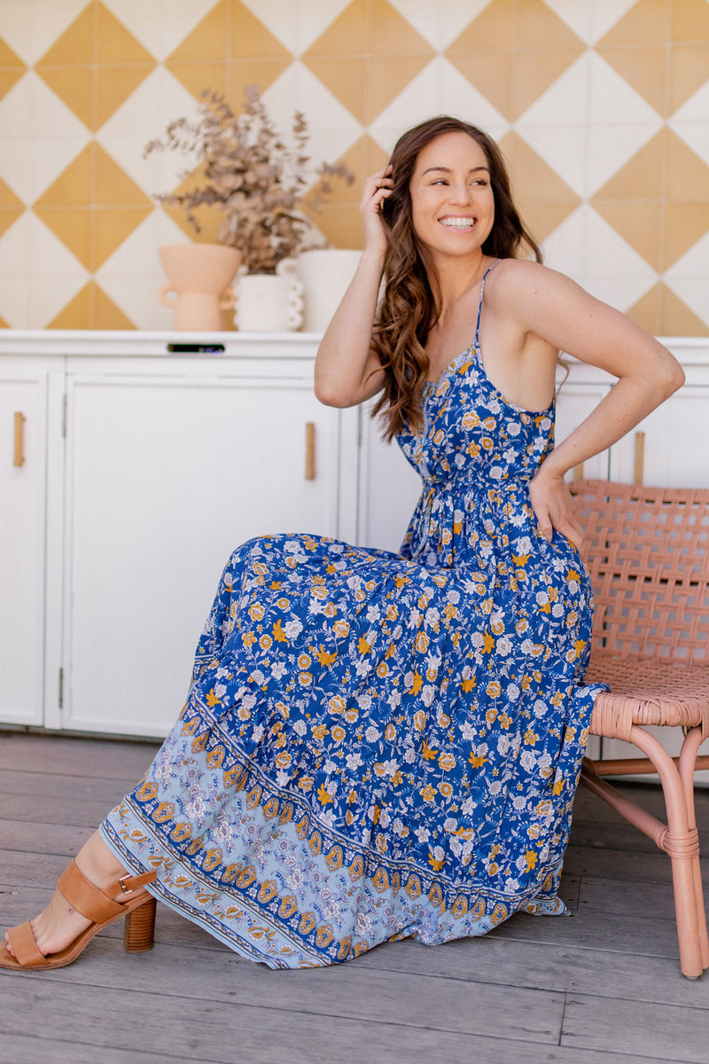 The Polly Dress - Laguna Blue