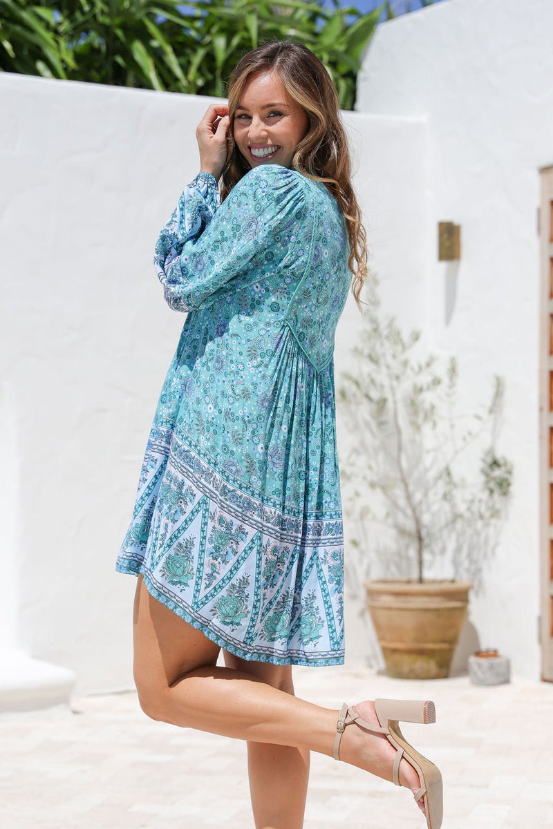 The June Dress - Aqua Breeze — Sparrow & Finch Boutique