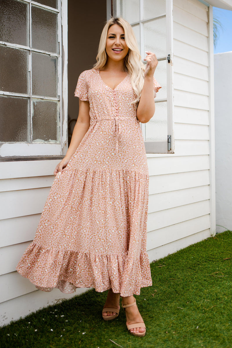 The Cora Maxi Dress - Pastel Leopard