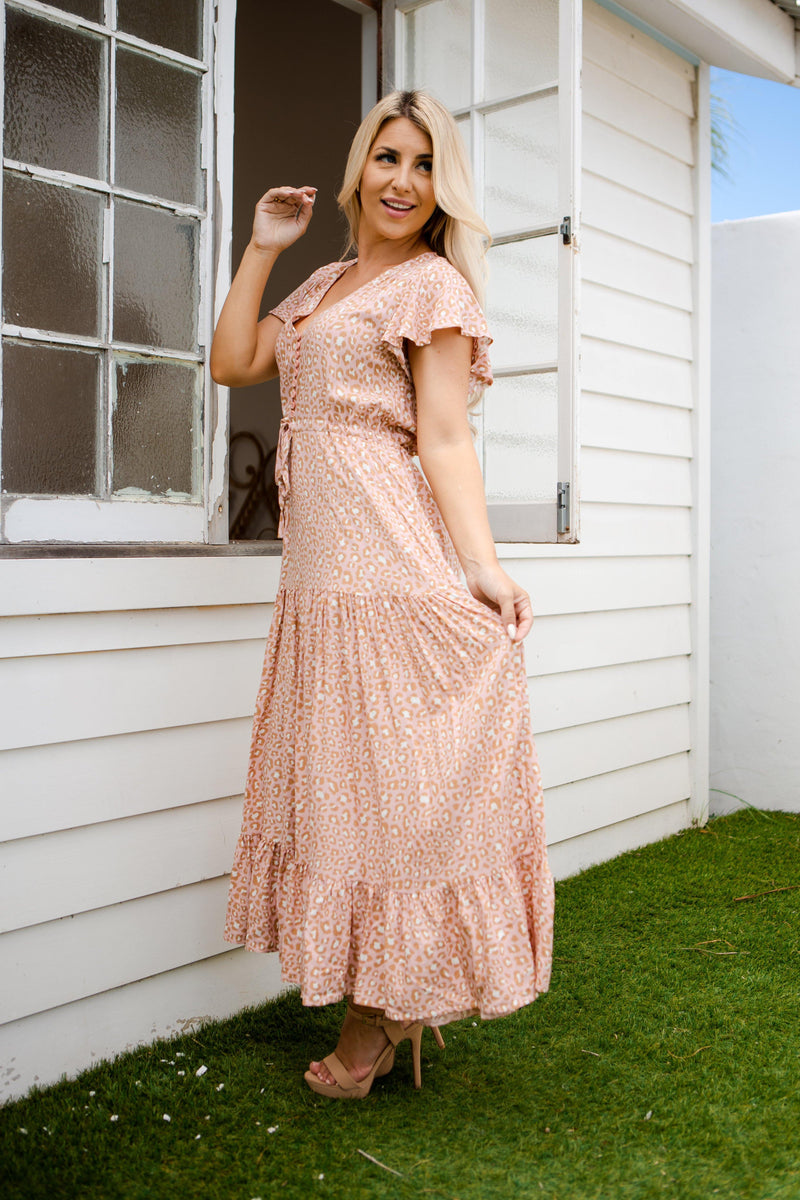 The Cora Maxi Dress - Pastel Leopard