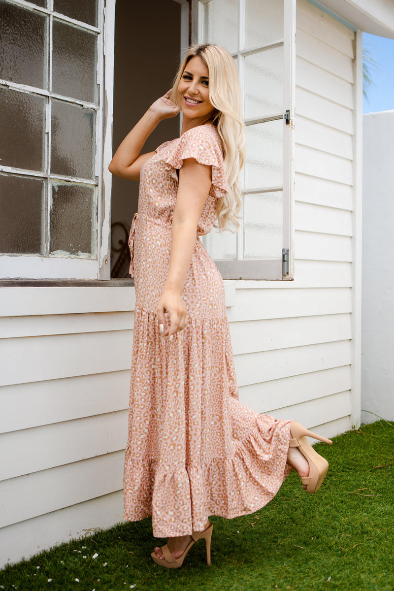 The Cora Maxi Dress - Pastel Leopard