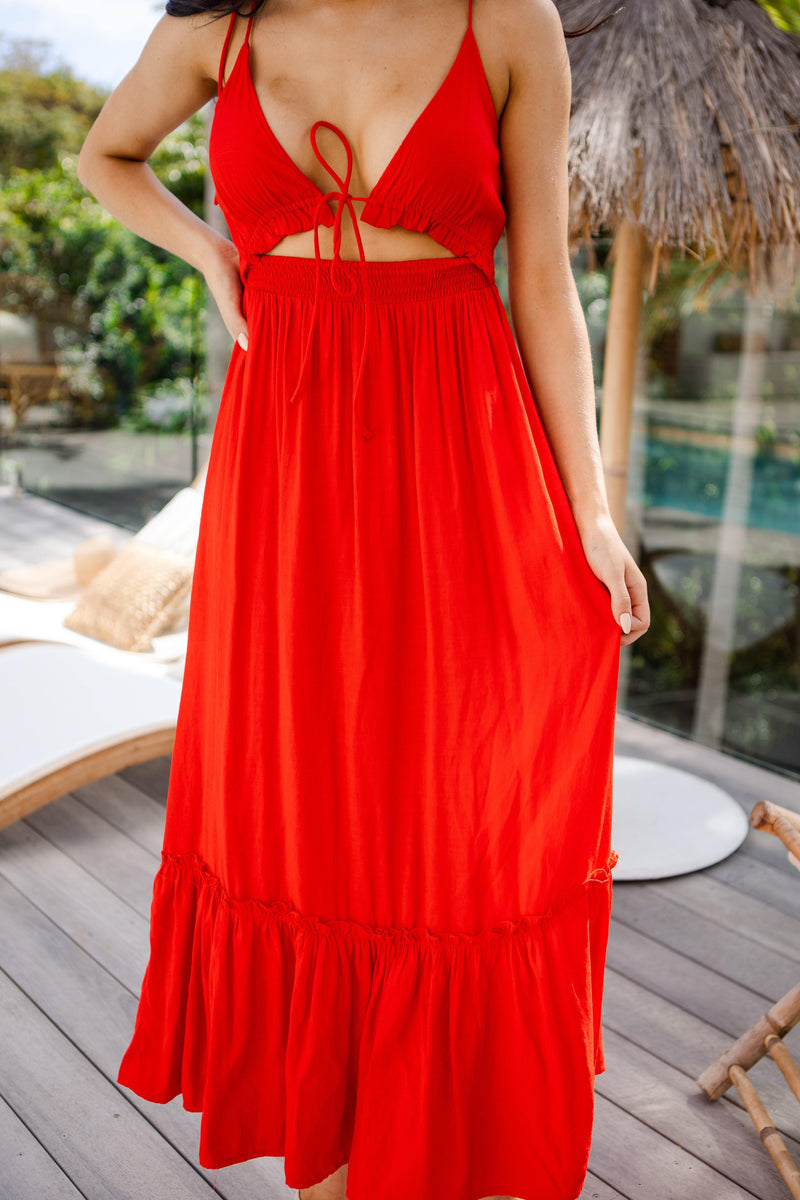 The Ava Dress - Luscious Red