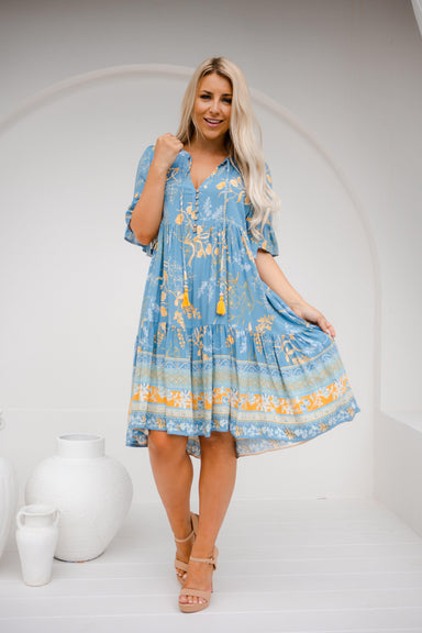 The Emerson Dress - Amazon Blue - Sparrow & Finch Boutique