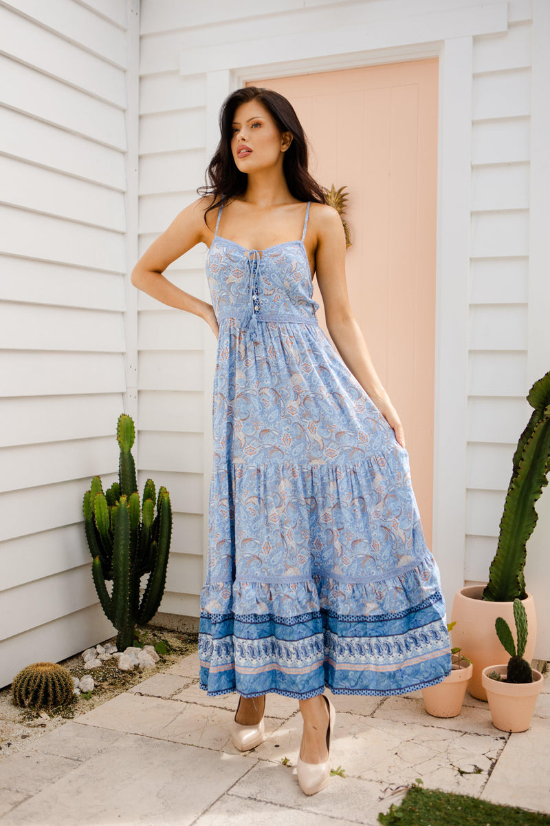 The Aliya Dress - Ocean Blue