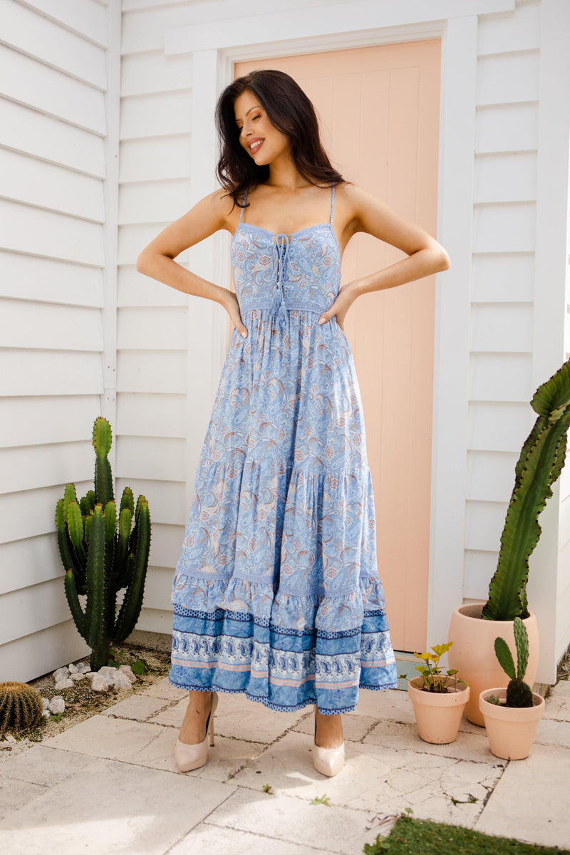 The Aliya Dress - Ocean Blue