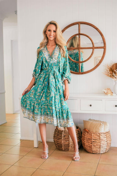 The Josephine Dress - Forest Green - Sparrow & Finch Boutique