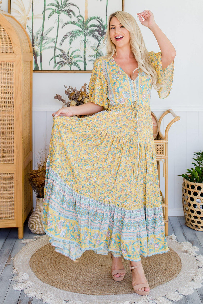 The Aiko Dress - Canary Yellow