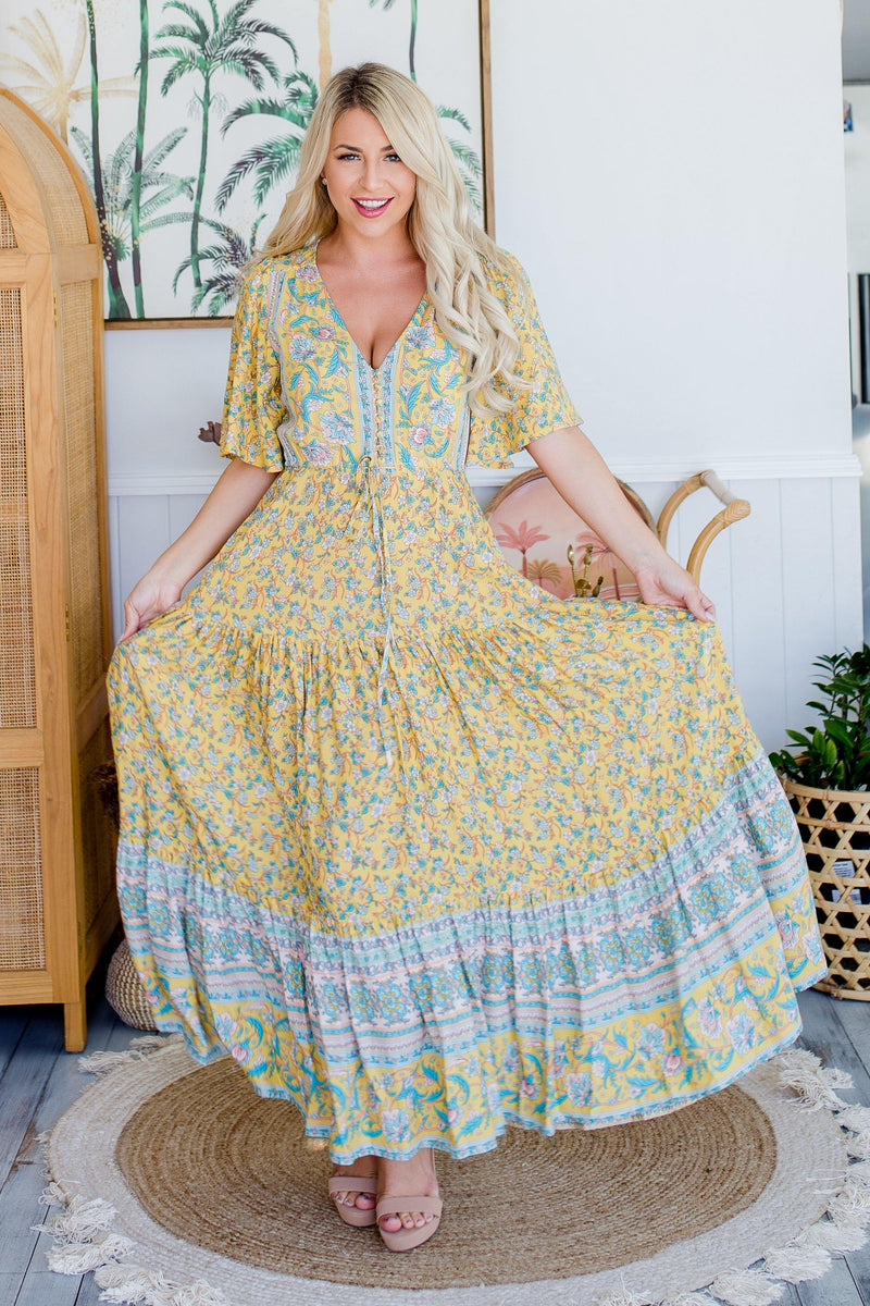 The Aiko Dress - Canary Yellow