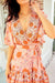 The Melanie Wrap Dress -  Peach - Sparrow & Finch Boutique