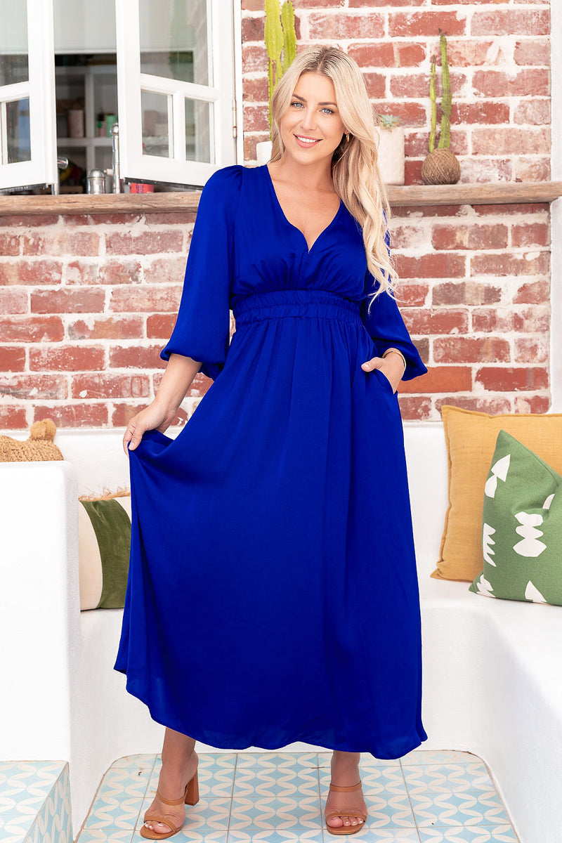 The Angela Dress - Egyptian Blue