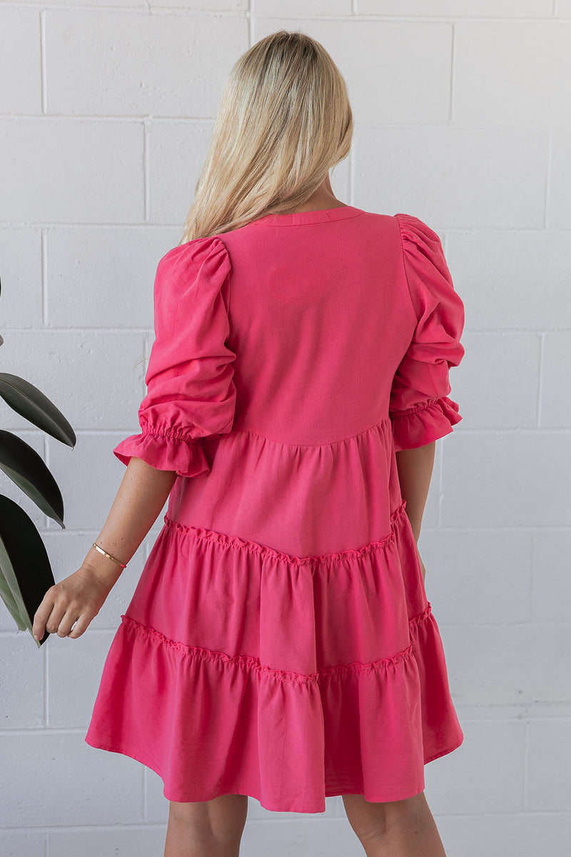 The Lyra Dress - Brink Pink