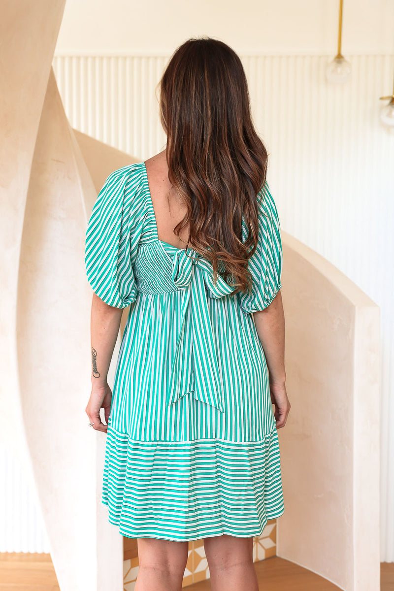 The Mica Dress - Striped Peppermint