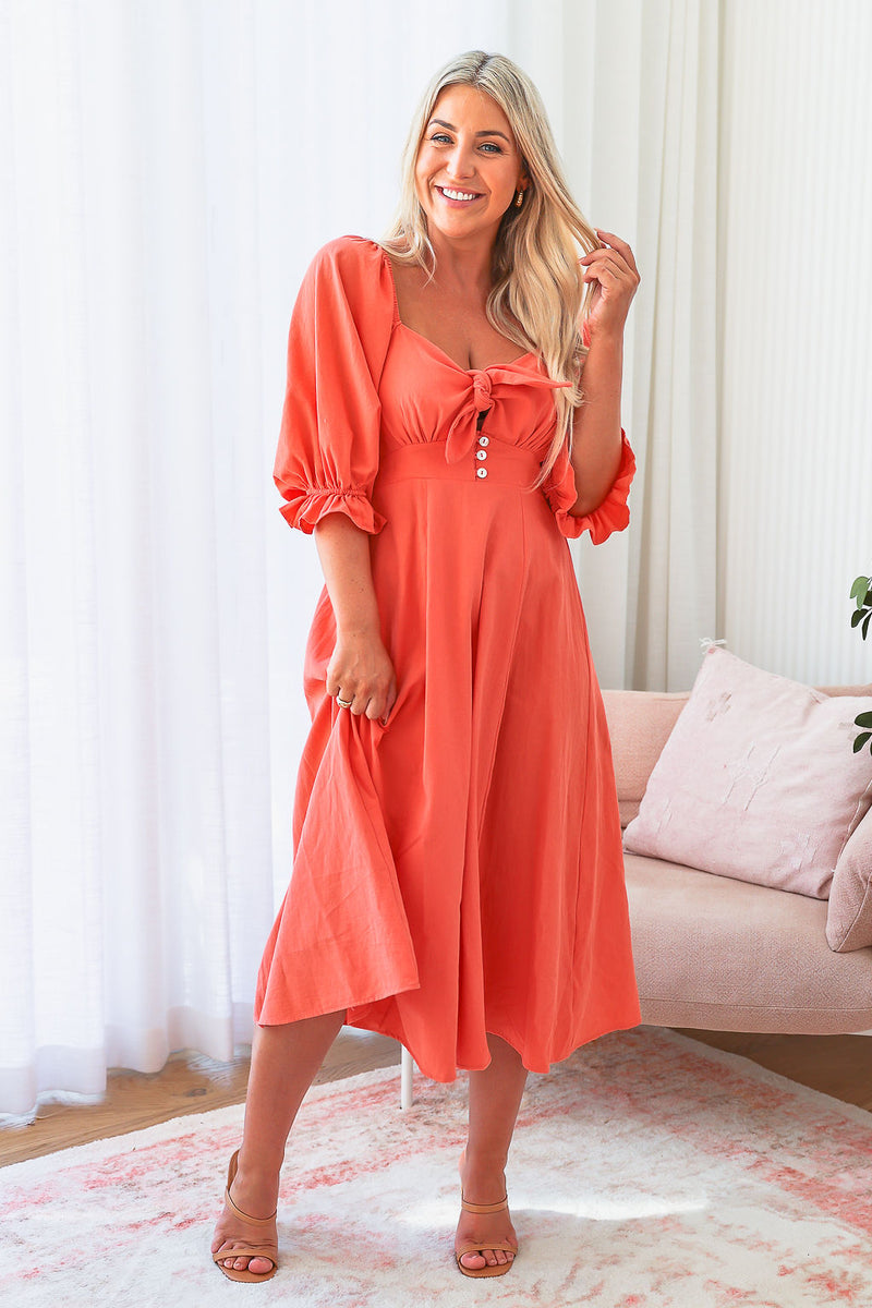 The Tulip Dress - Summer Coral