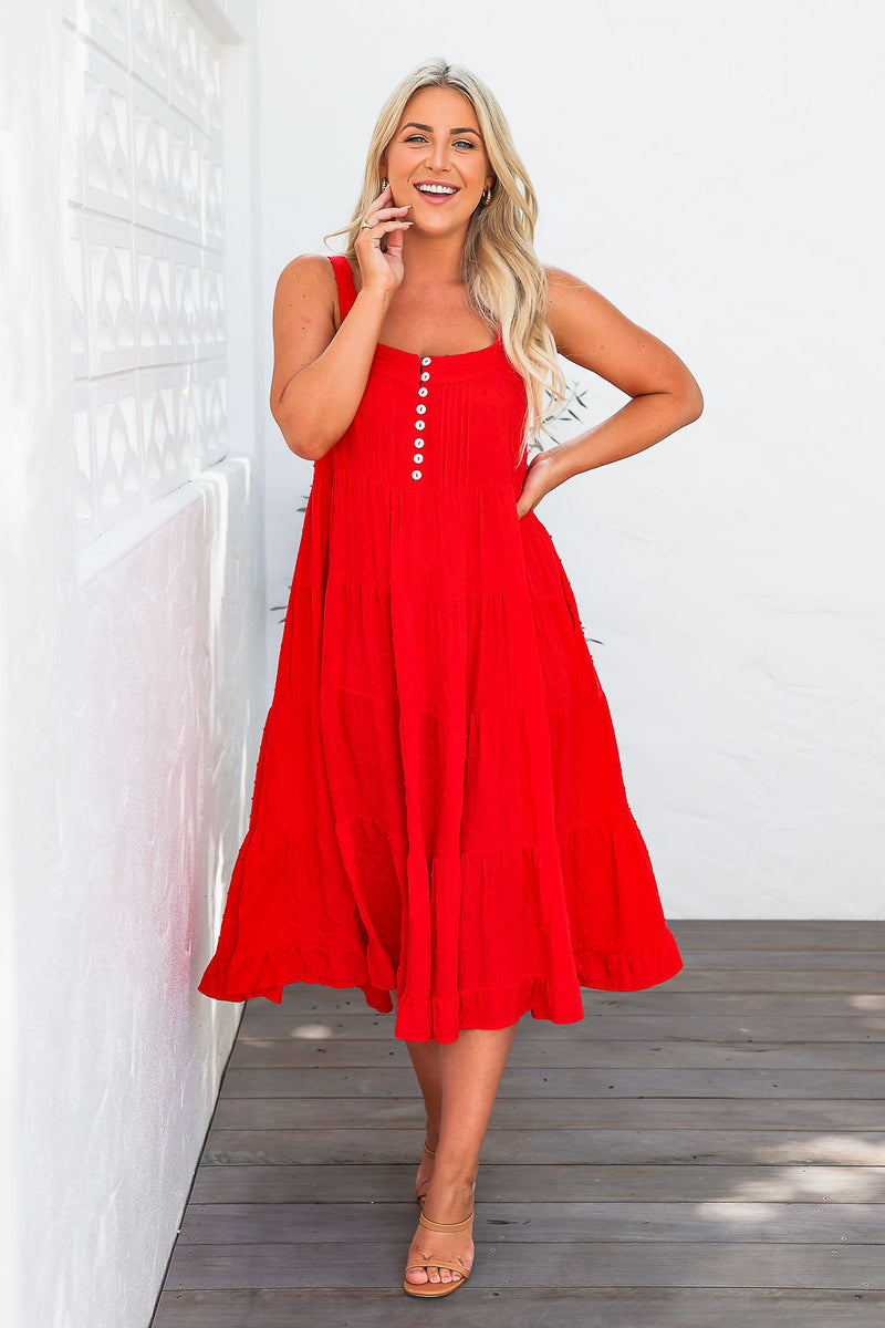 The Marisol Dress - Radiant Red