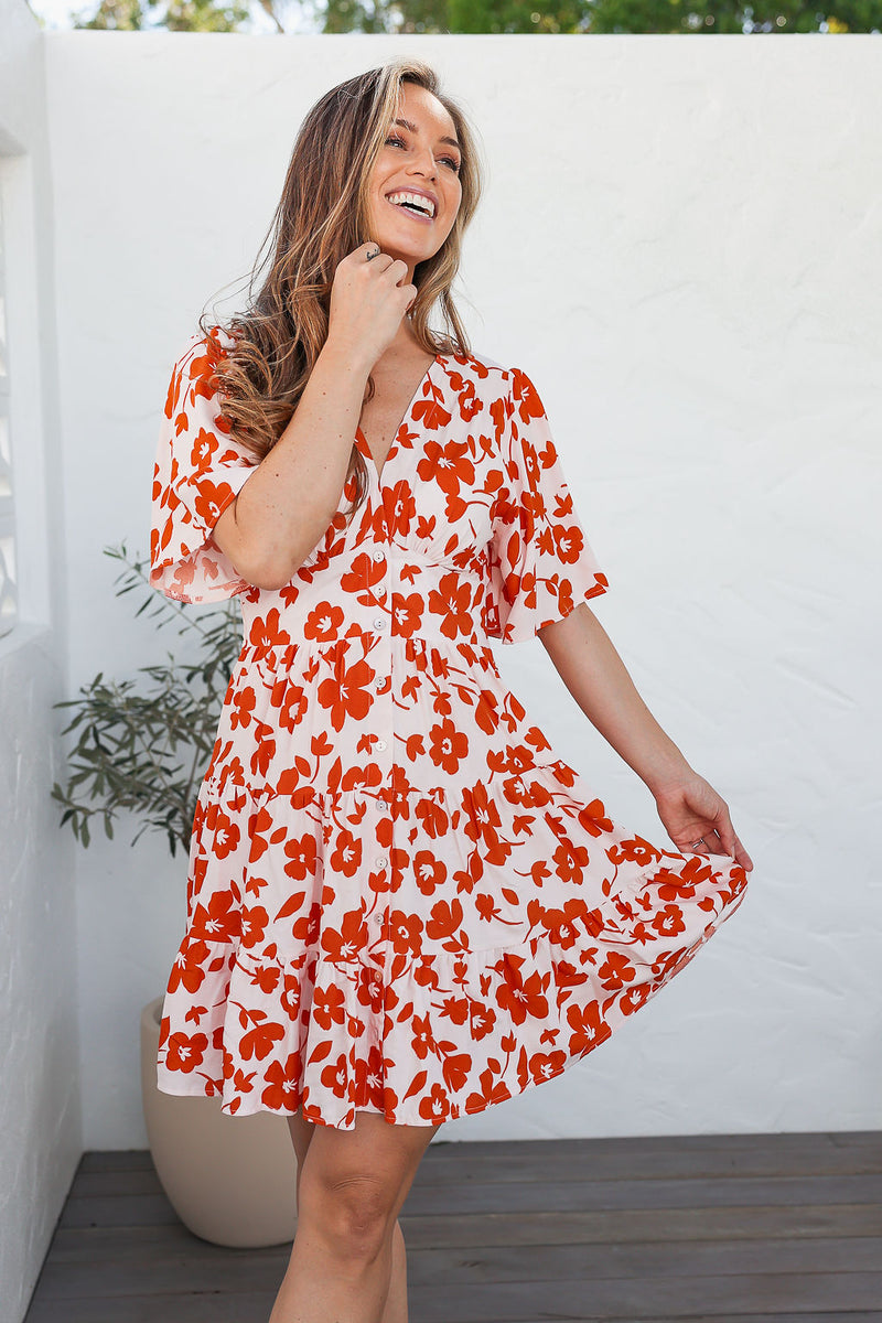The Macy Dress - Vivid Orange