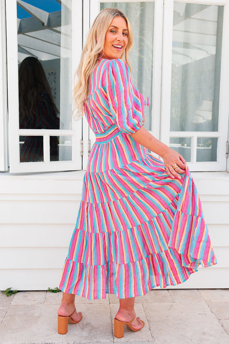 The Freya Dress - Candy Stripe