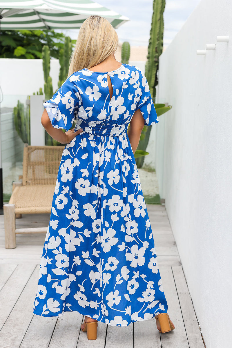 The Lindsay Dress - Botanic Blue
