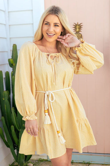 The Afterglow Dress - Golden Aura - Sparrow & Finch Boutique
