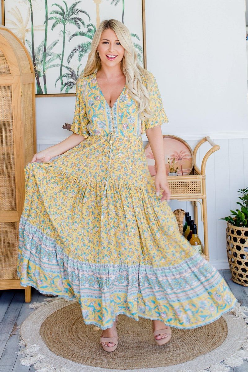 The Aiko Dress - Canary Yellow