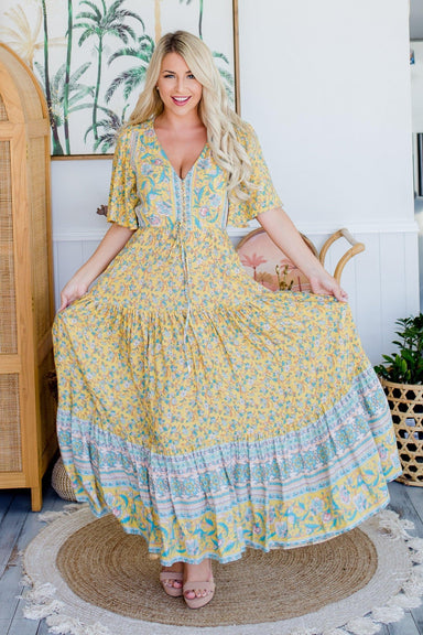 The Aiko Dress - Canary Yellow - Sparrow & Finch Boutique