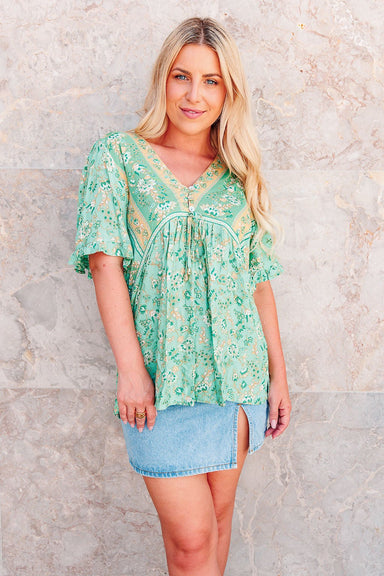 The Amaya Top - Woodland Green - Sparrow & Finch Boutique