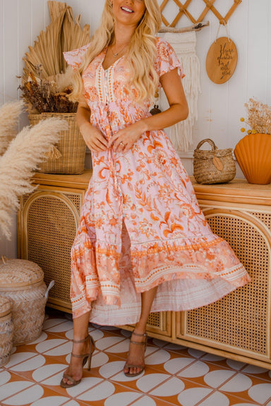 The Analia Dress - Peach - Sparrow & Finch Boutique