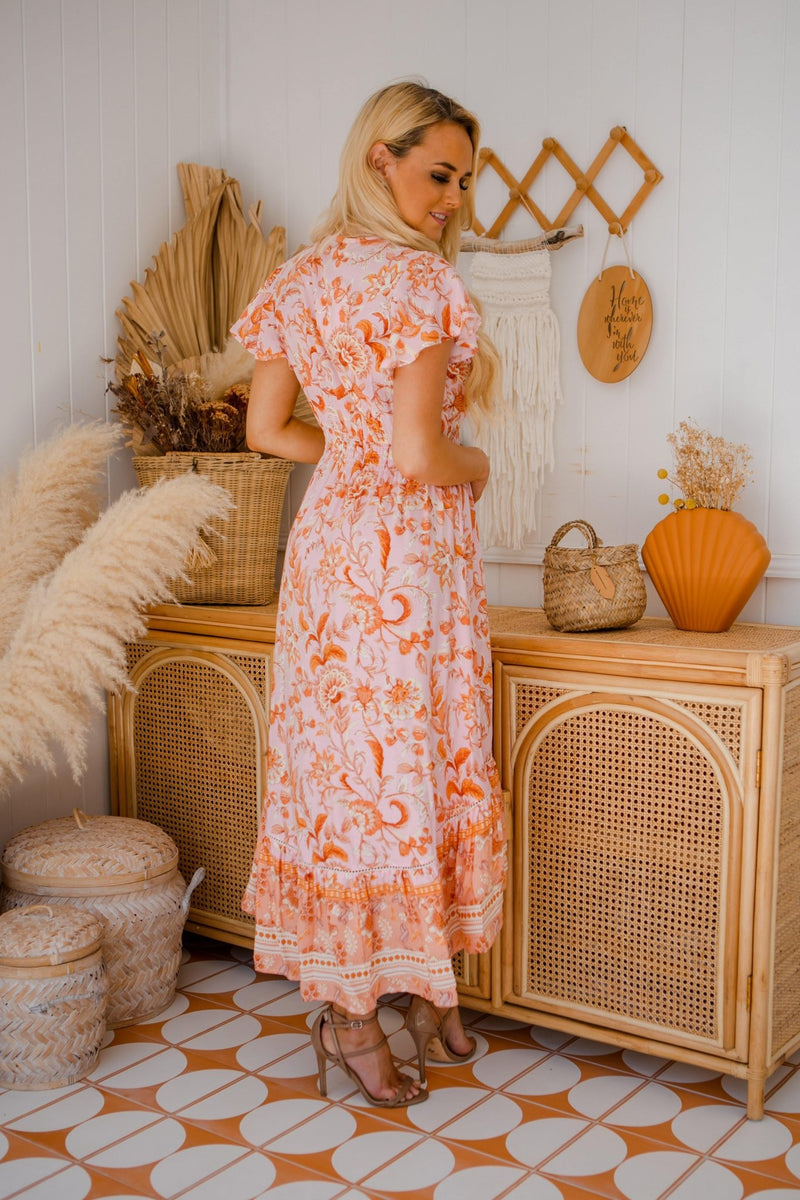 The Analia Dress - Peach