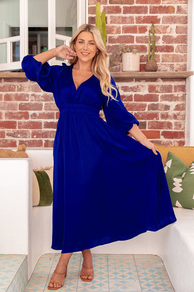 The Angela Dress - Egyptian Blue - Sparrow & Finch Boutique