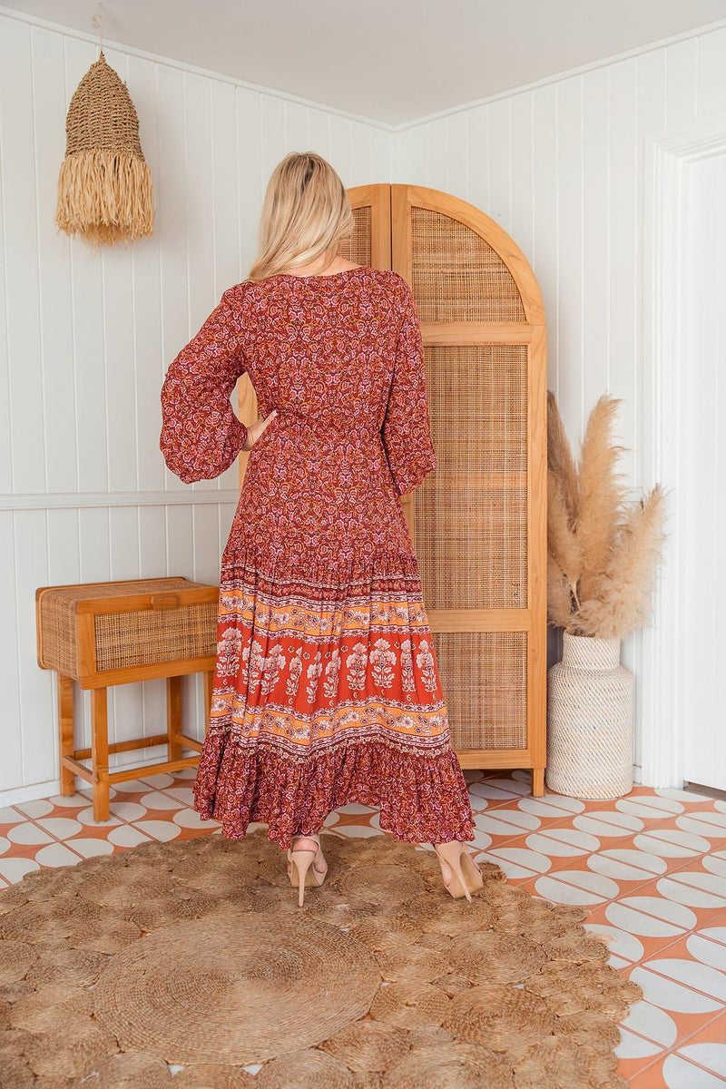 The Araniya Dress - Floral Garnet