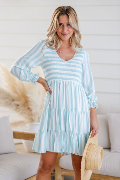 The Audrey Dress - Seaside Teal - Sparrow & Finch Boutique