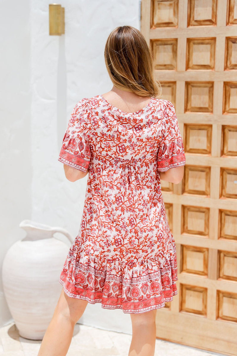 The Aviva Dress - Paisley Red