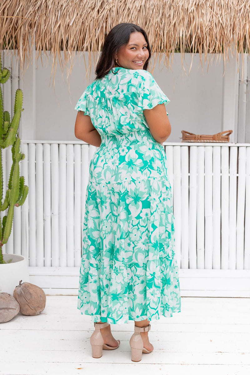 The Bailey Dress - Green Blossom