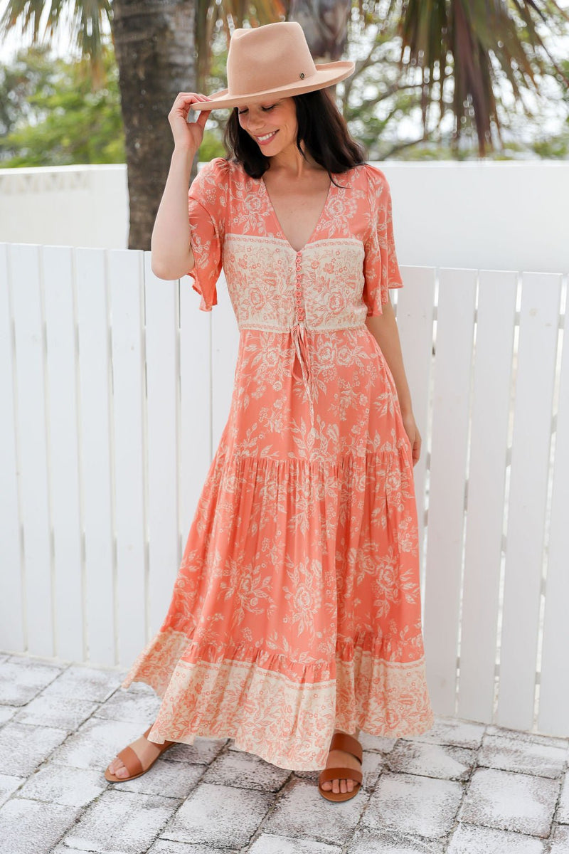 The Caroline Dress - Tiger Lily