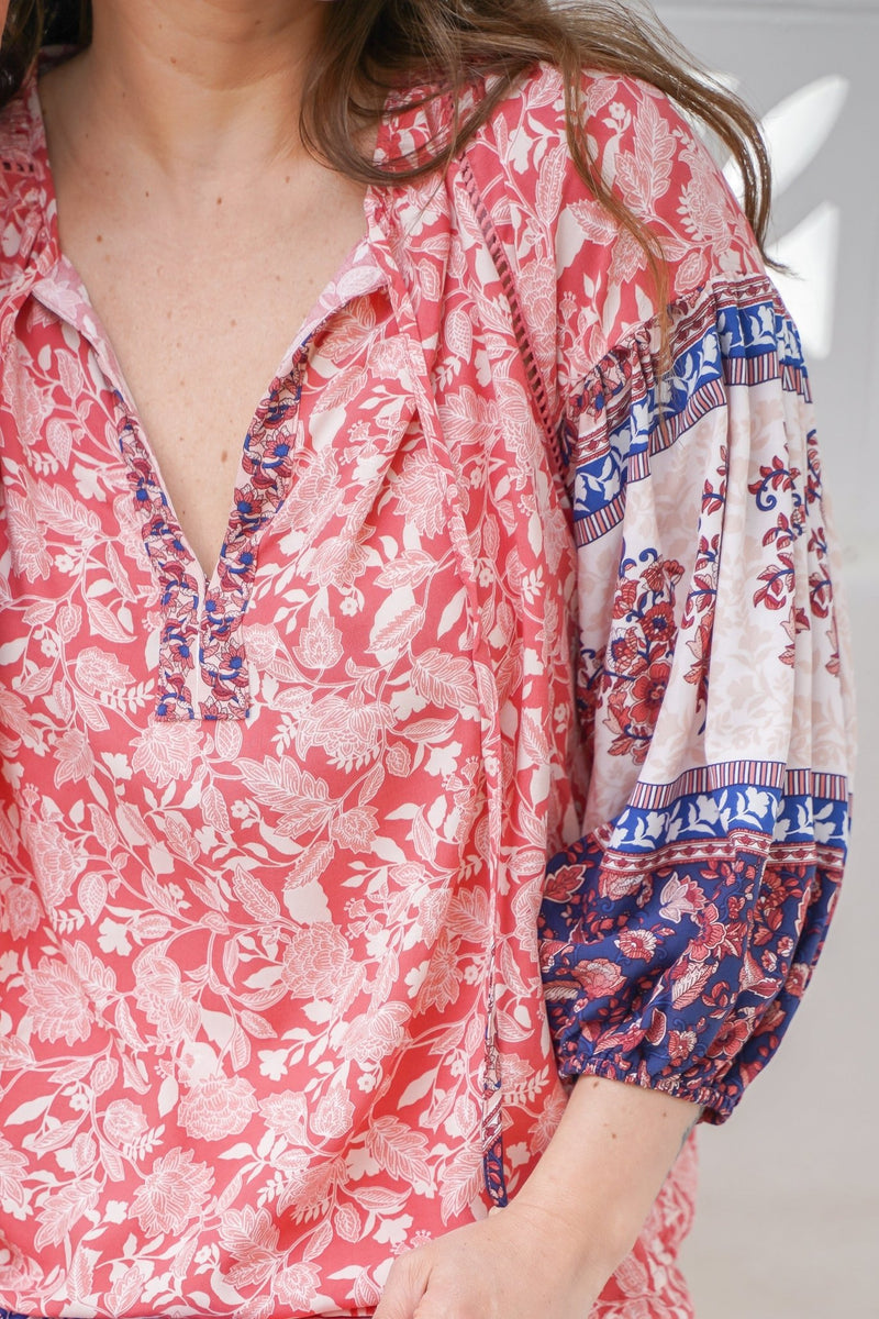 The Cleo Top - Spring Rose