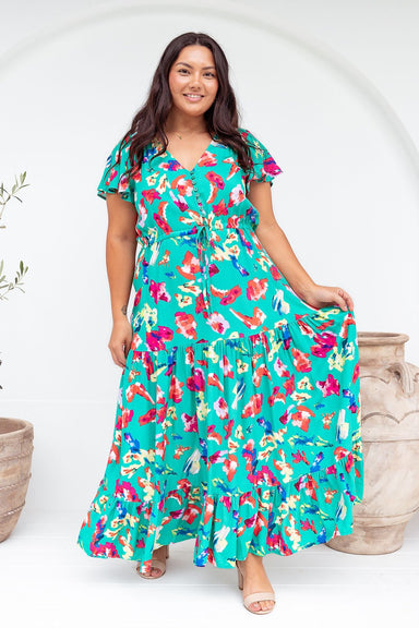 The Cora Maxi Dress - Green Fiesta - Sparrow & Finch Boutique