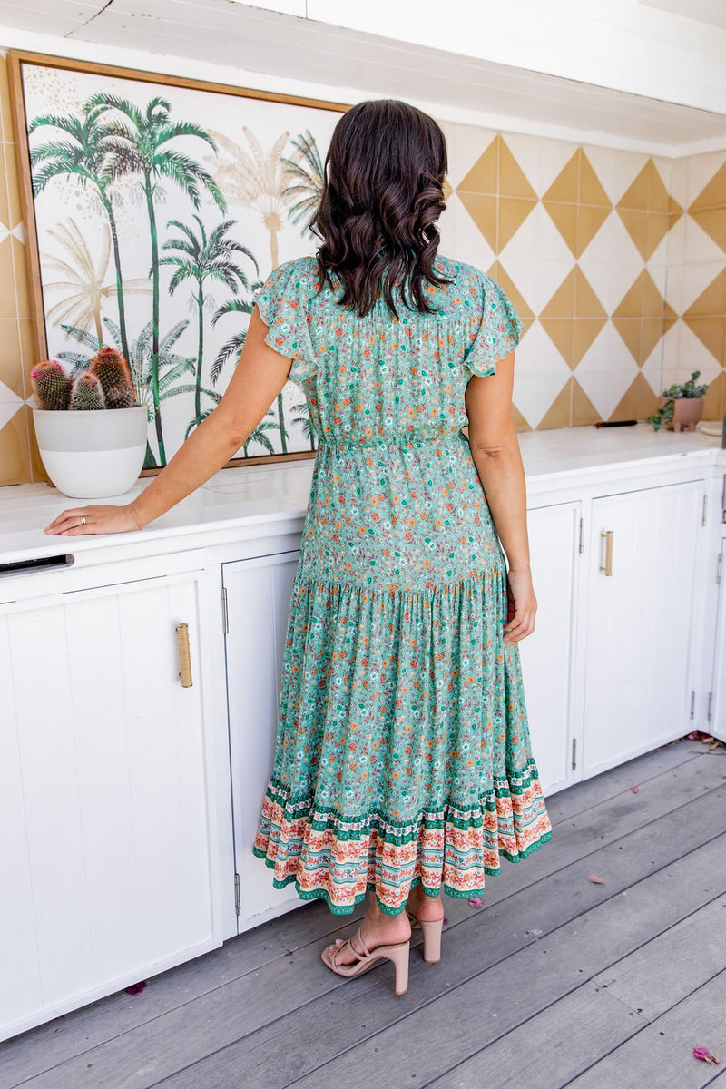 The Cora Maxi Dress - Green Ivy