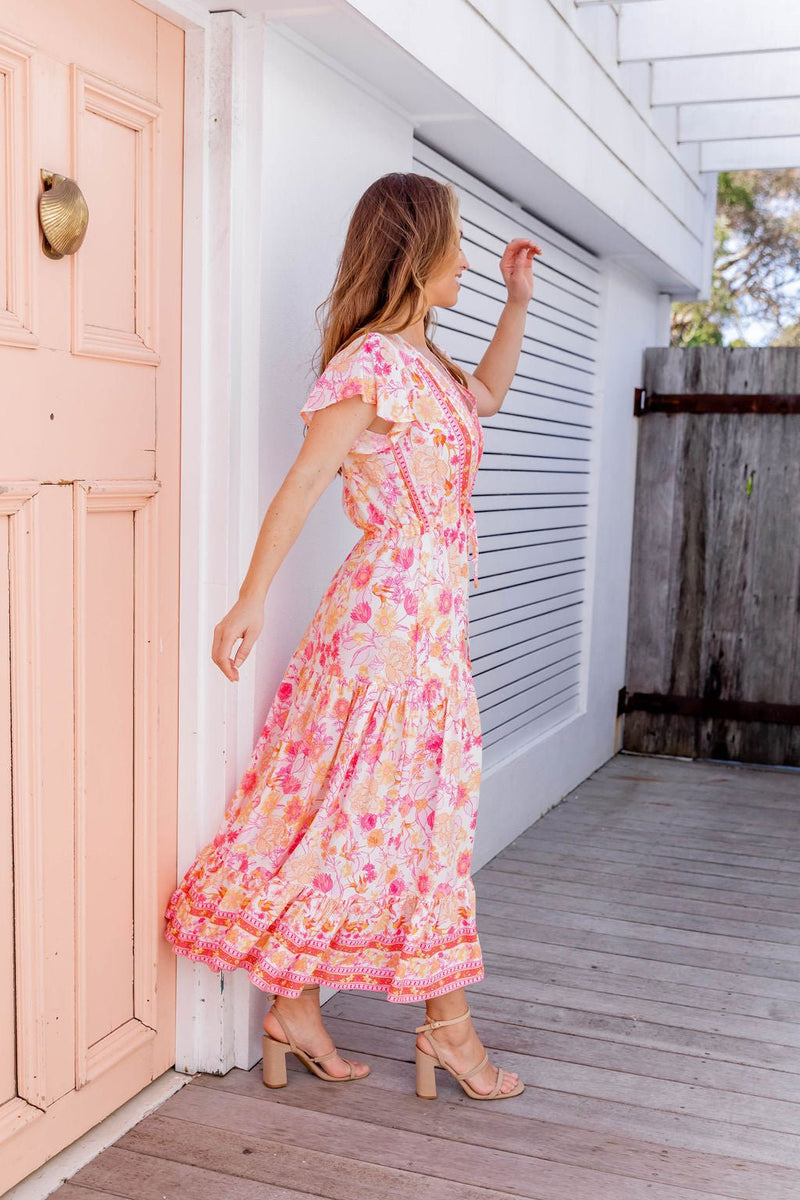 The Cora Maxi Dress - Pink Euphoria