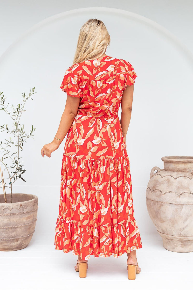 The Cora Maxi Dress - Red Fiesta