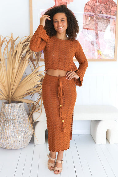 The Dakota Skirt - Brown - Sparrow & Finch Boutique